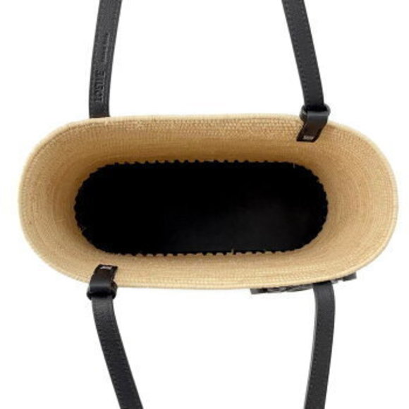 Loewe Raffia Bucket Tote Bag Basket Black - Picture 5 of 8